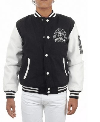 Blouson Valdas kid blanc noir