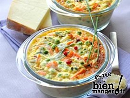 Petits flans de legumes a la Tomme de brebis