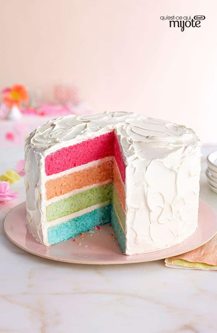 Testez la recette du Rainbow cake !