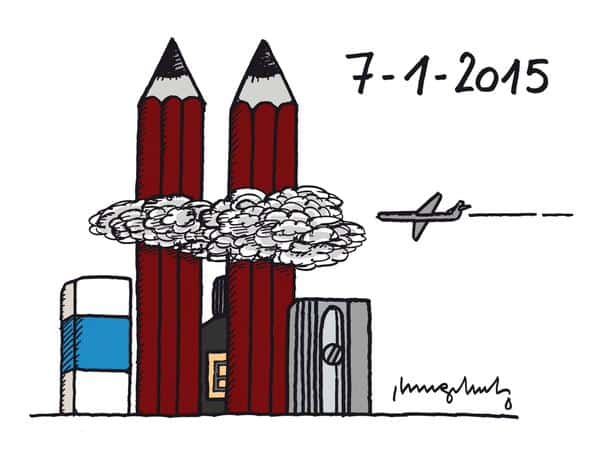 Hommage de Geluck et du Chat à Charlie Hebdo