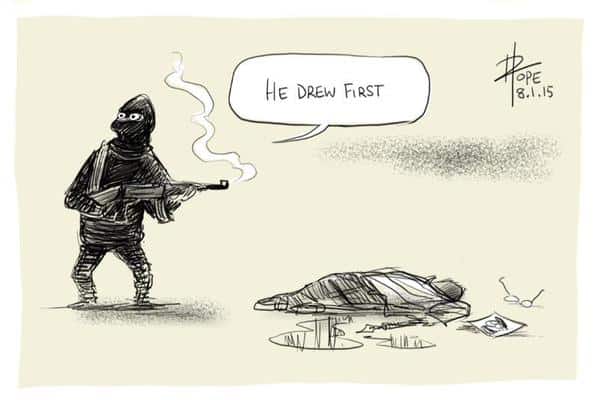 Hommage de david Pope à Charlie Hebdo