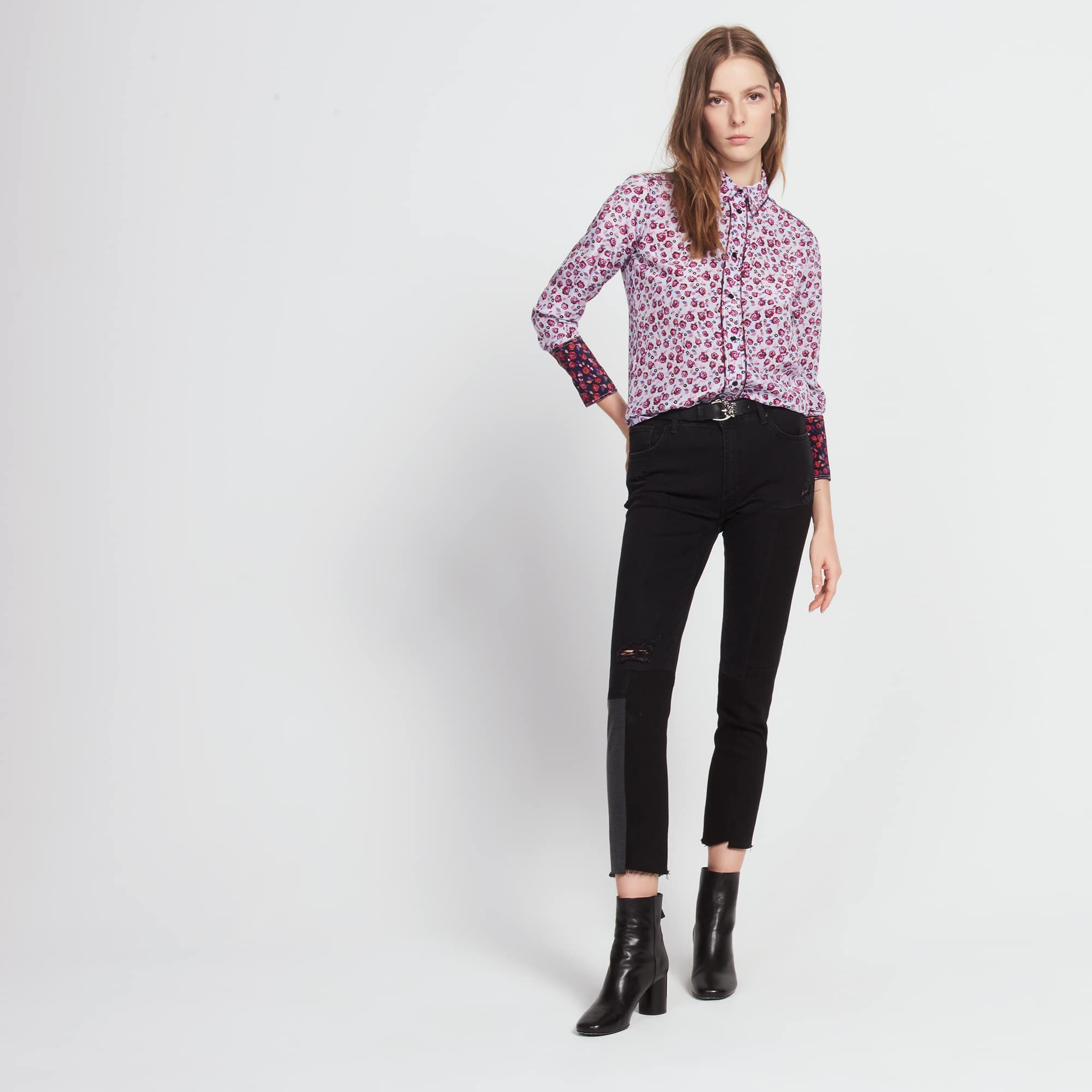 top chemise fleurs
