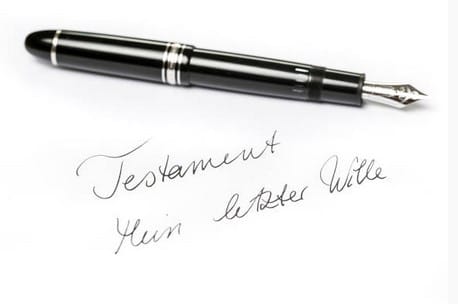 Stylo plume pour écrire un testament